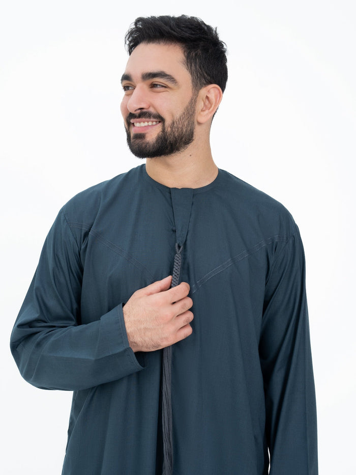 Petrol Blue Emirati Kandora - Men