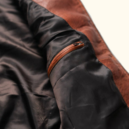 Teton Leather Light Down Vest | Whiskey Brown