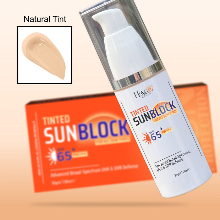 Tinted Sunblock SPF 65+ – Advanced Broad-Spectrum UVA & UVB Defense | Haya by Rabi