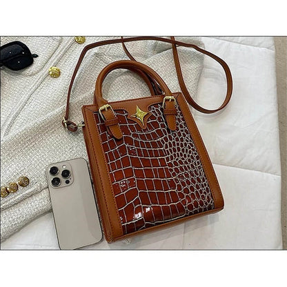 Vintage Crock Handbag – Crocodile Texture Bag For Women