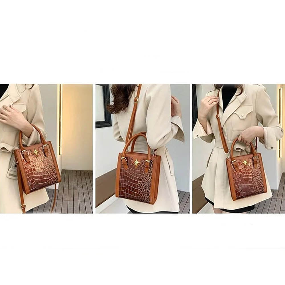 Vintage Crock Handbag – Crocodile Texture Bag For Women