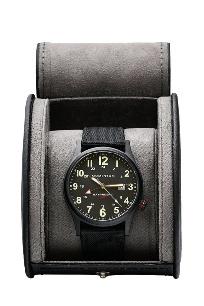 Wayfinder II GMT- Black Dial Bundle with Travel Case