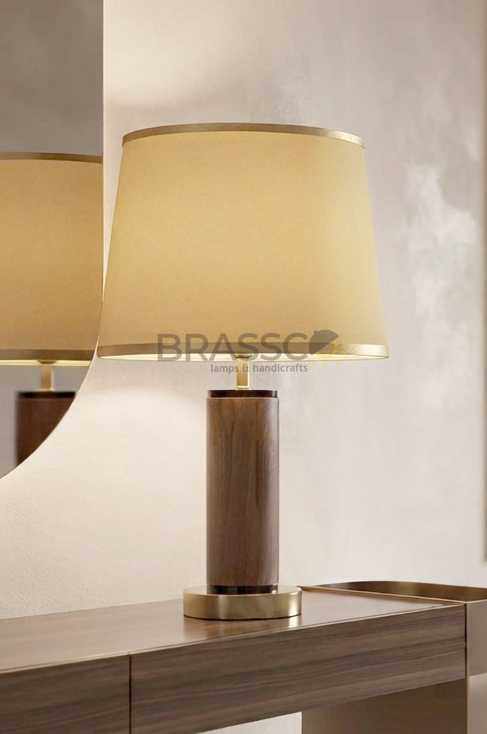 Walnut Brass Wall Lamp with Crystal Accent - Style 04