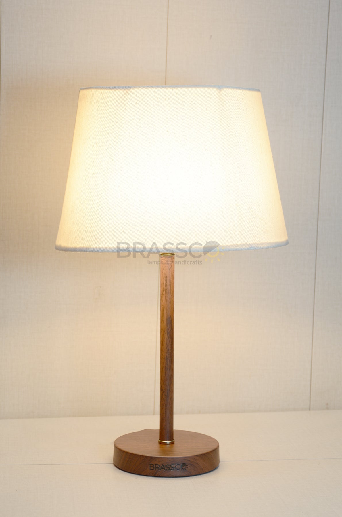 Walnut Marble-Texture Brass Rod Metal Lamp