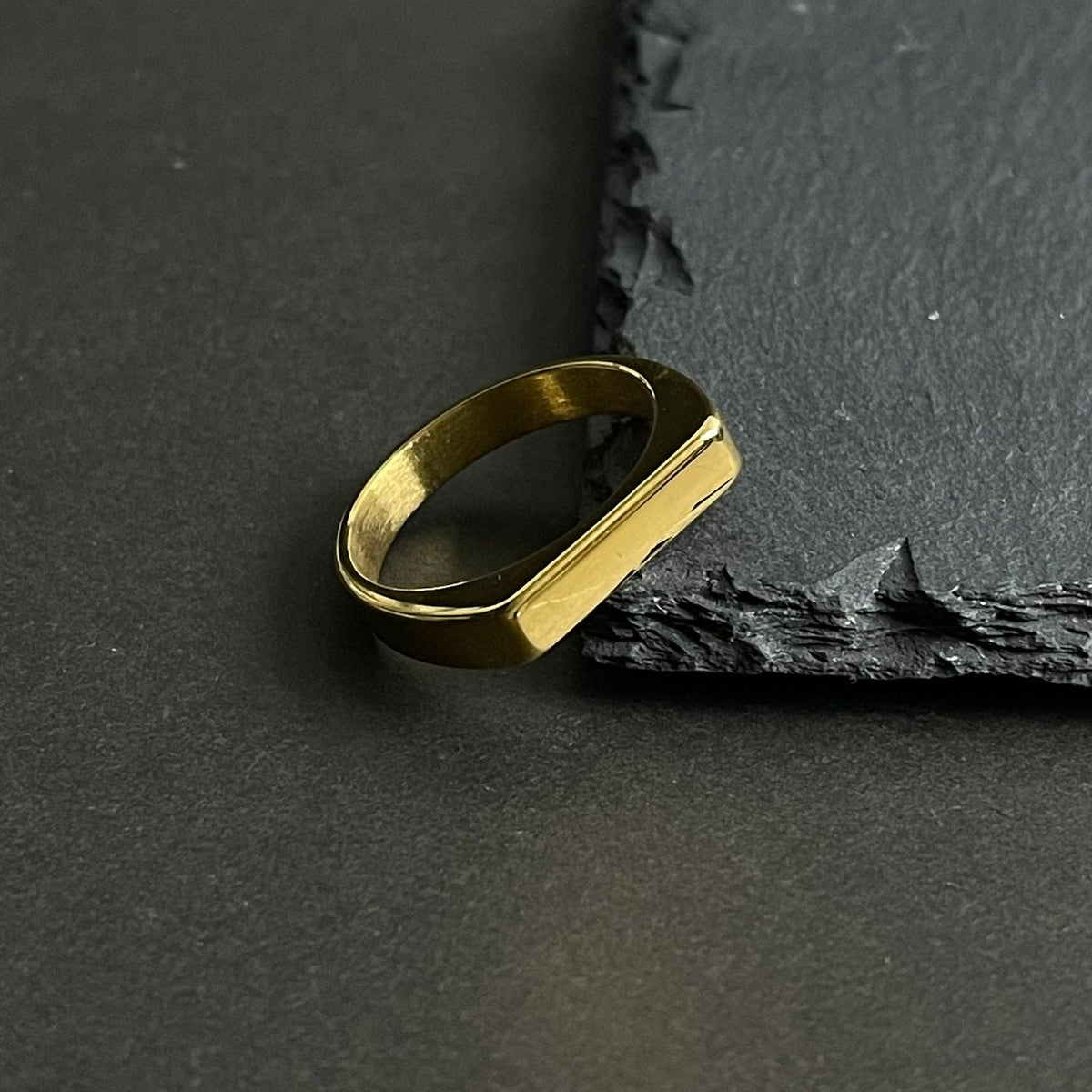 Minimal Golden Italian Ring For Men/Women
