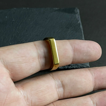 Minimal Golden Italian Ring For Men/Women