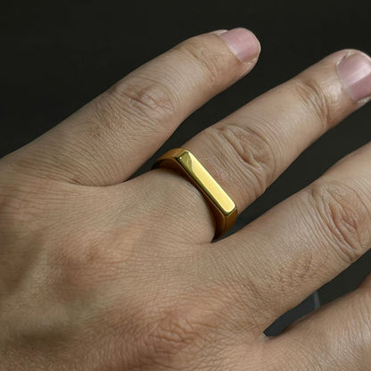 Minimal Golden Italian Ring For Men/Women