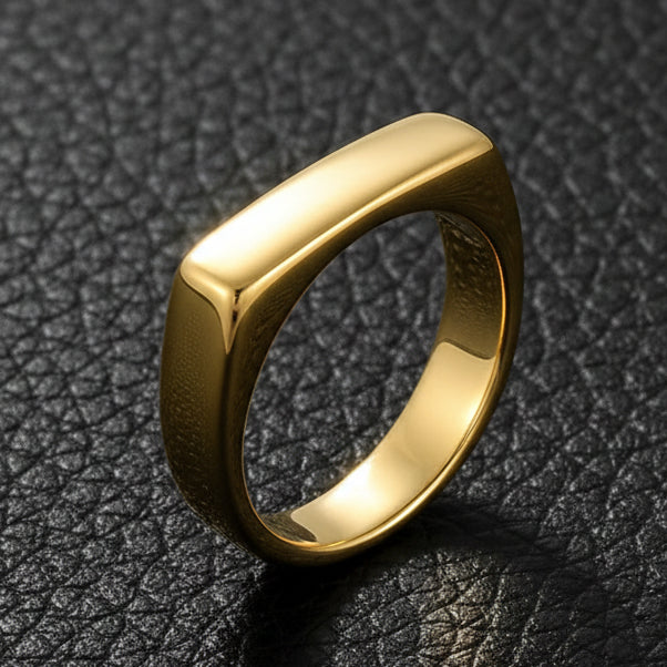 Minimal Golden Italian Ring For Men/Women