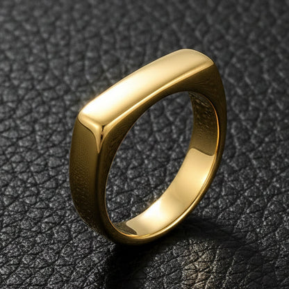 Minimal Golden Italian Ring For Men/Women