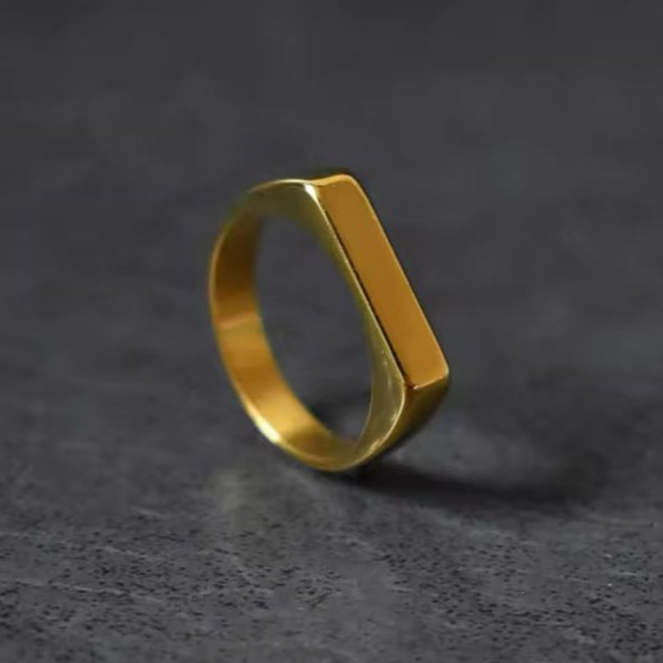 Minimal Golden Italian Ring For Men/Women