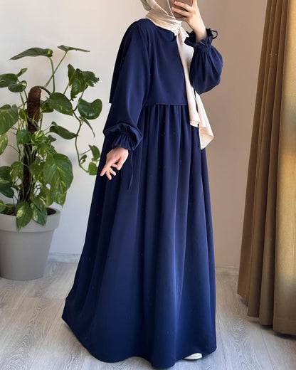 Aab-e-Neel Abaya With Stoller