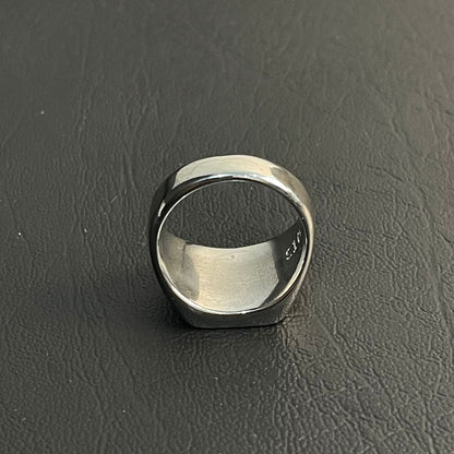 Men's Stainless Steel Gold Bar Signet Ring