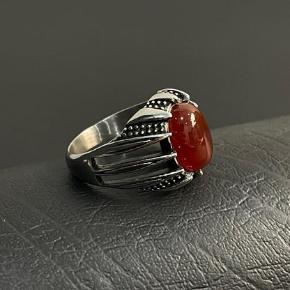 Maroon Titan Turkish Ring For Men