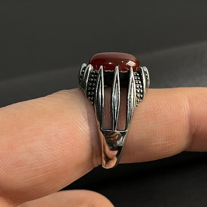 Maroon Titan Turkish Ring For Men