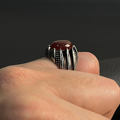Maroon Titan Turkish Ring For Men