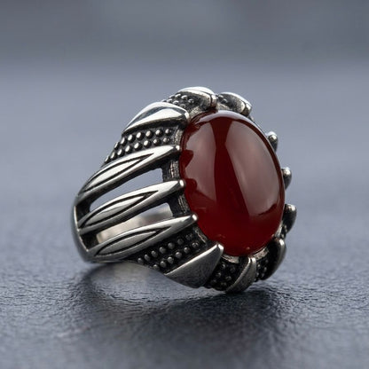 Maroon Titan Turkish Ring For Men