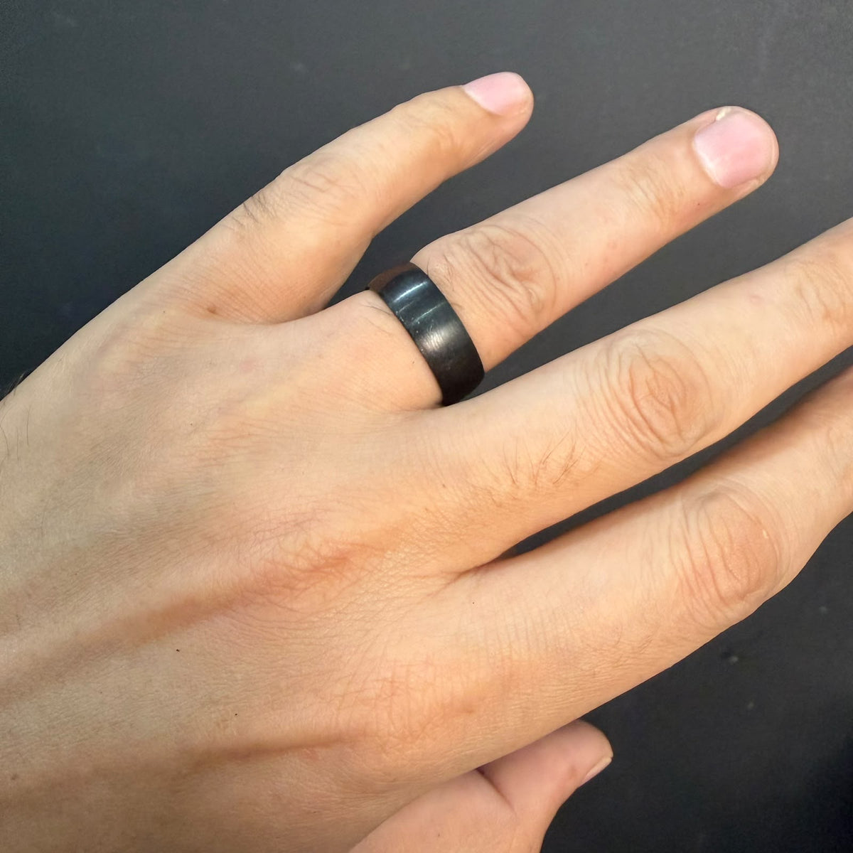 Men Black Titanium Ring