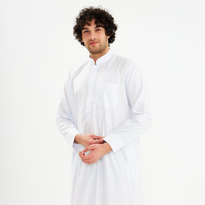 White Kuwaiti Dishdasha-Mens
