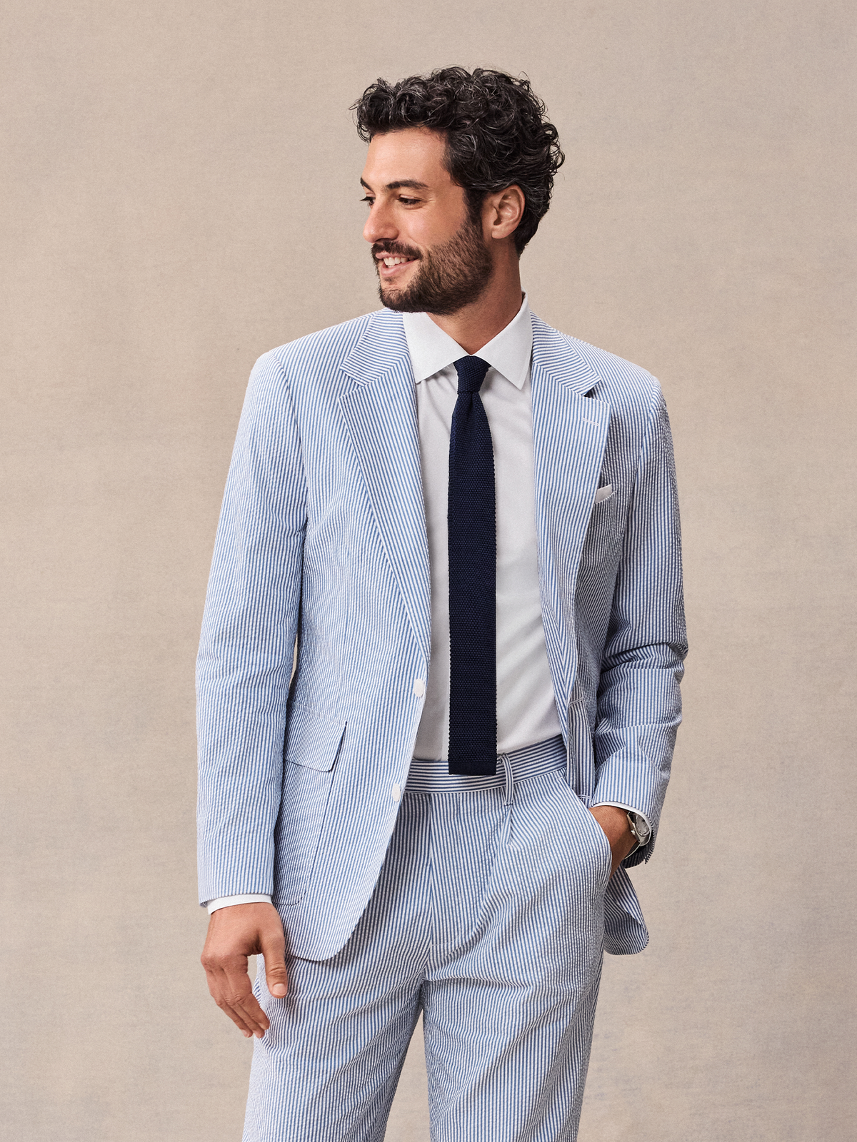 Blue & White Seersucker Suit