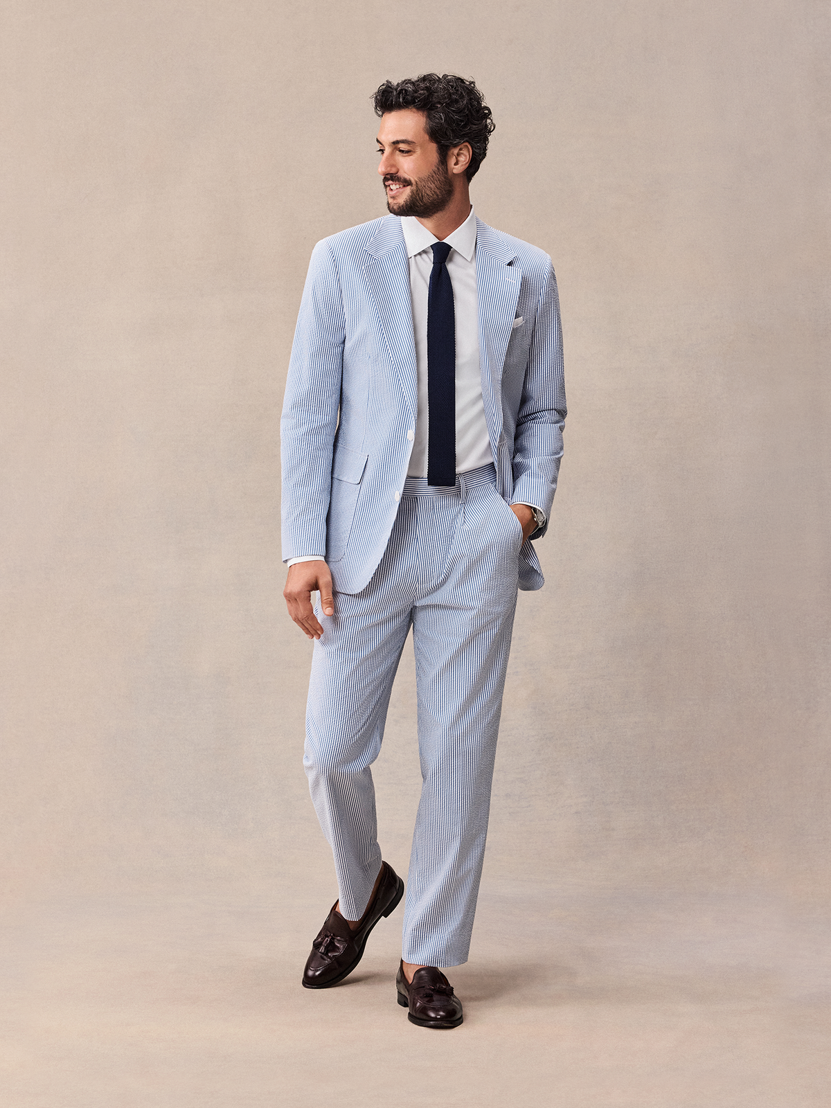 Blue & White Seersucker Suit