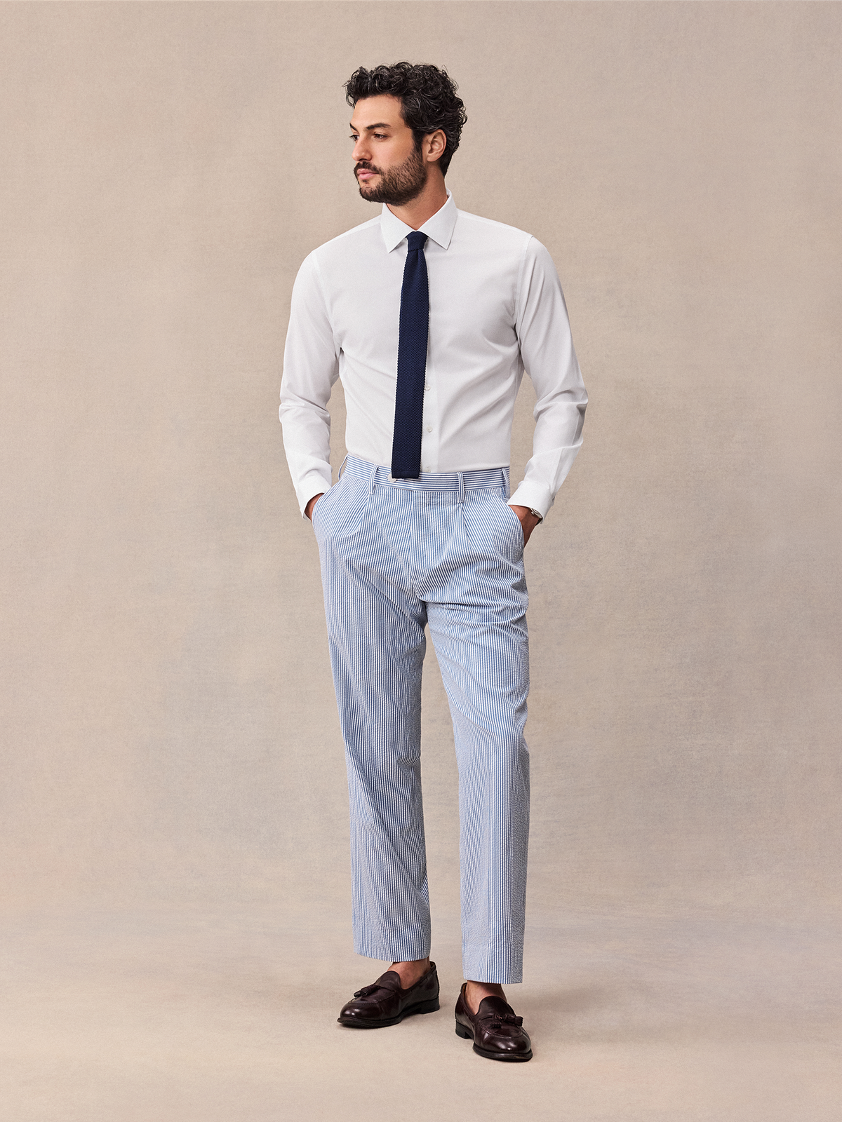 Blue & White Seersucker Suit