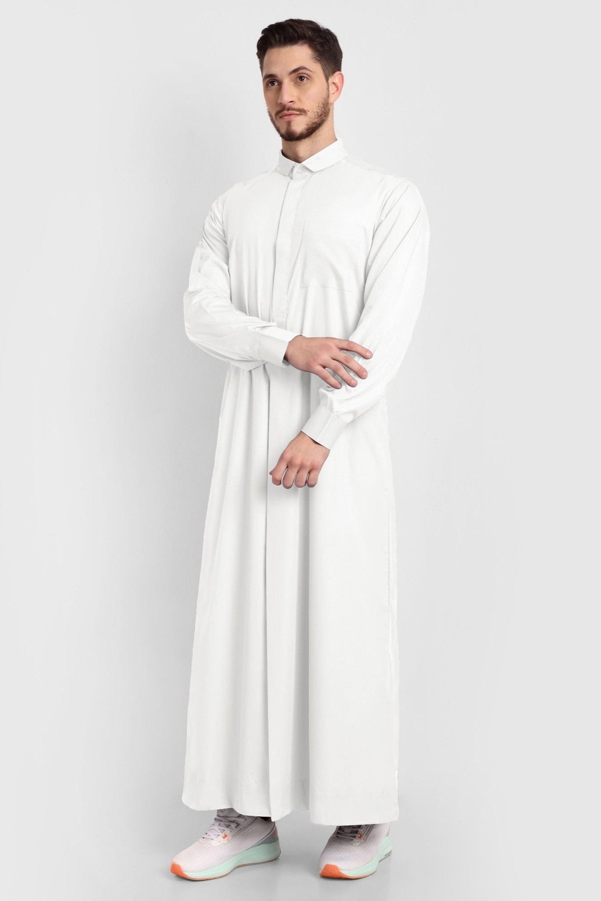 White Tuxedo Collar Thobe