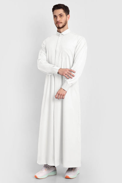 White Tuxedo Collar Thobe