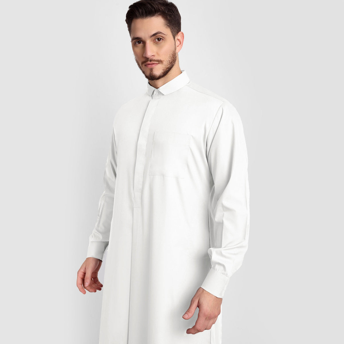 White Tuxedo Collar Thobe