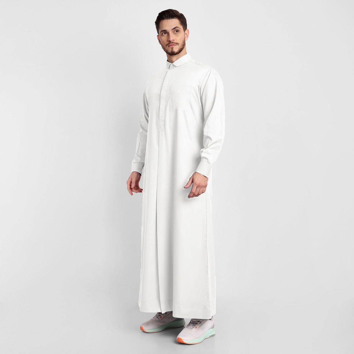 White Tuxedo Collar Thobe