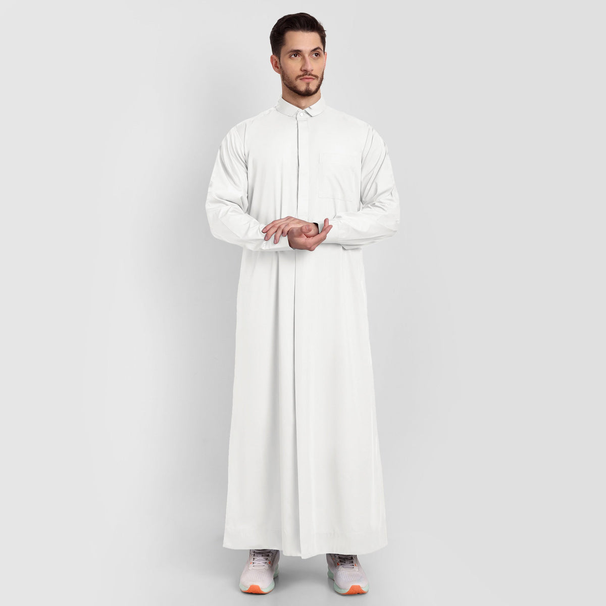 White Tuxedo Collar Thobe