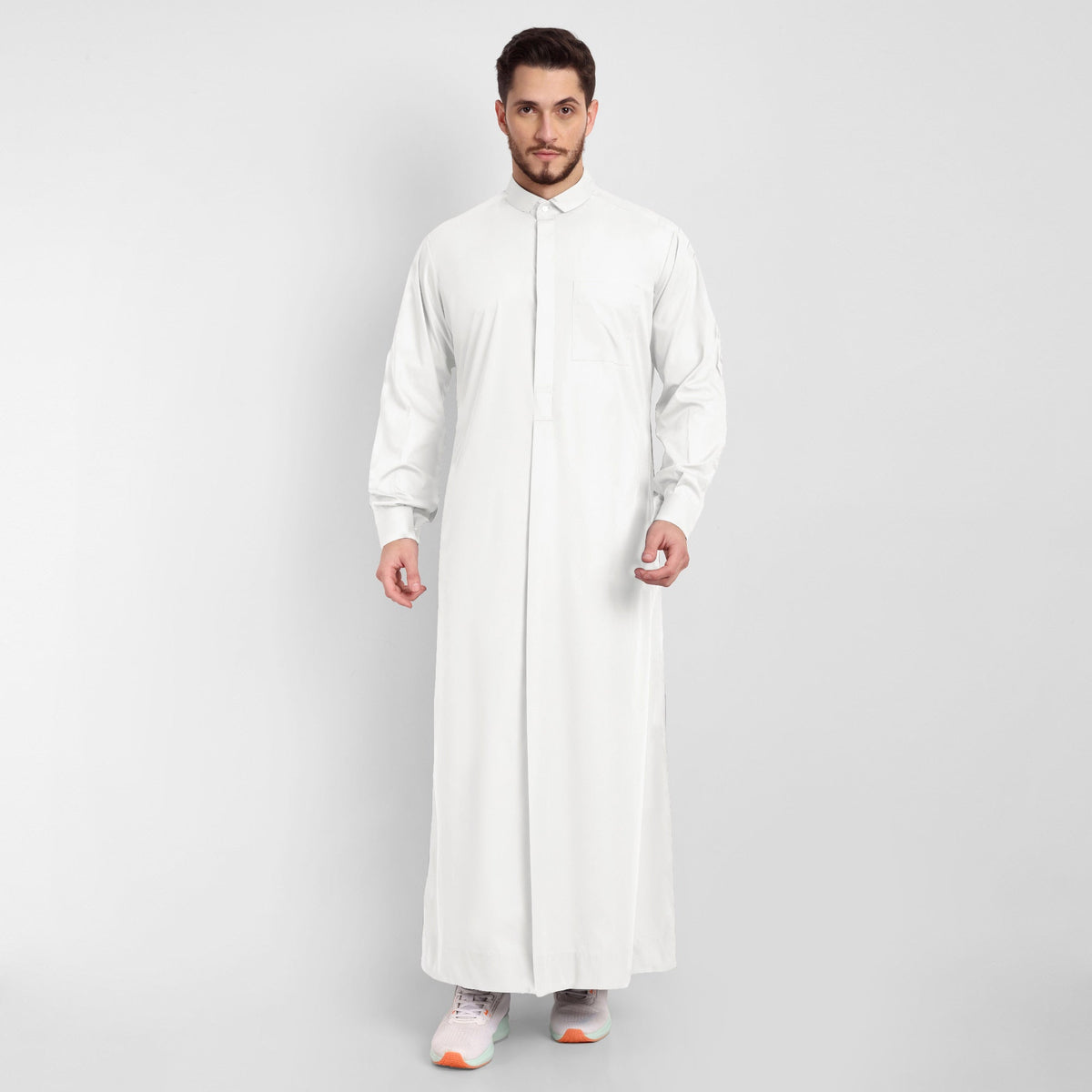 White Tuxedo Collar Thobe