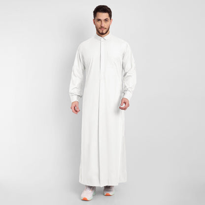 White Tuxedo Collar Thobe
