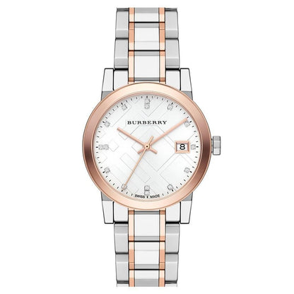 Burberry Ladies Diamonds Two-Tone 34mm Watch