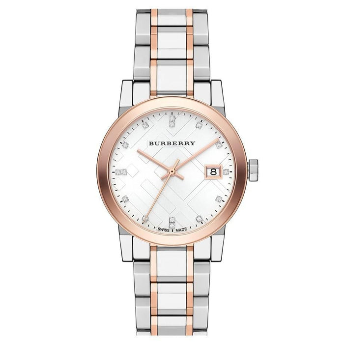 Burberry Ladies Diamonds Two-Tone 34mm Watch