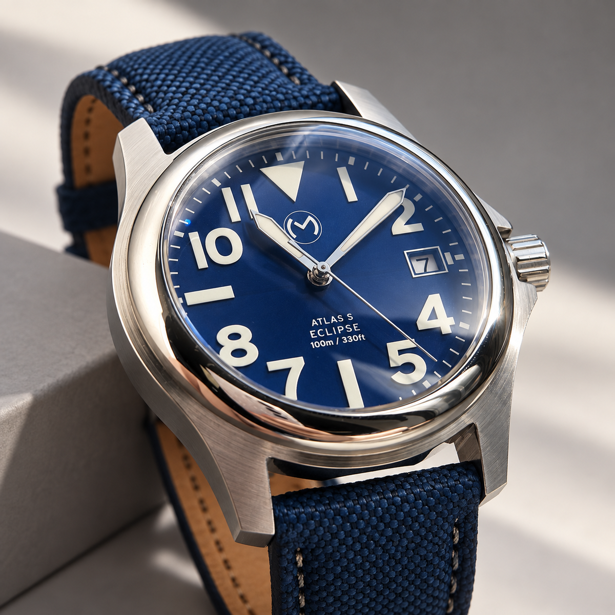 Atlas Eclipse Steel Blue Dial 38mm - Bundle