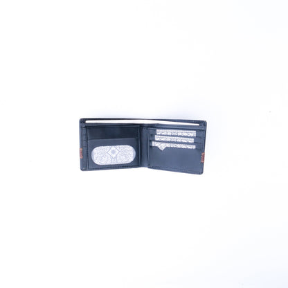 Croc-Style Leather Mens Wallet-Black