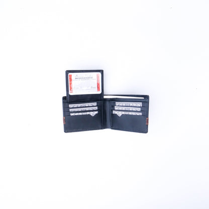 Croc-Style Leather Mens Wallet-Black