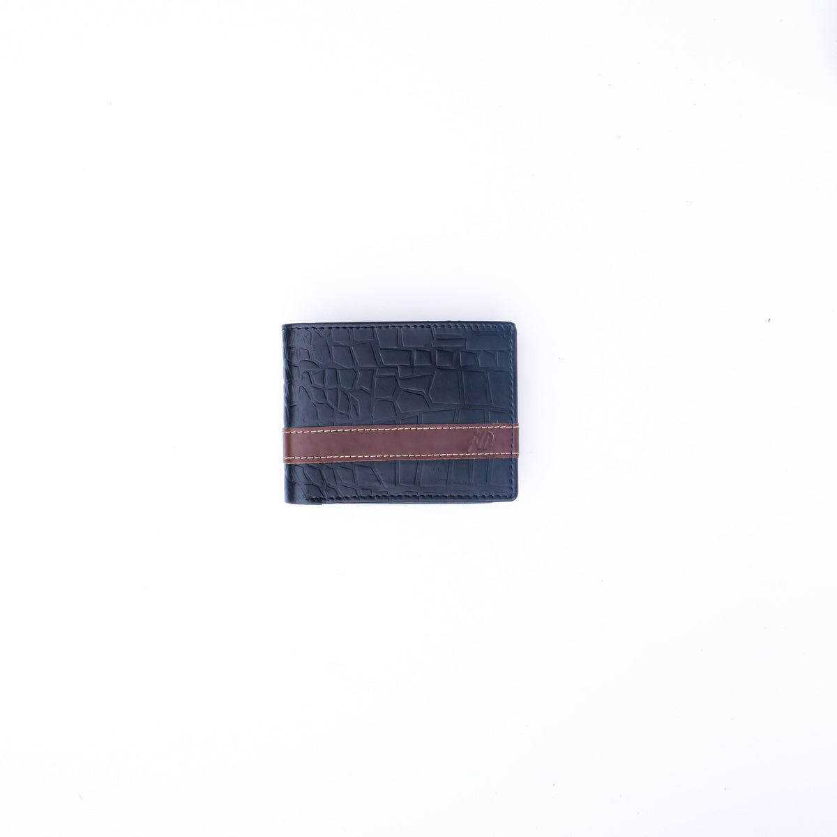 Croc-Style Leather Mens Wallet-Black