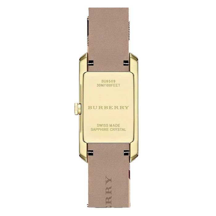 Burberry Ladies The Pioneer Check Yellow Gold Watch