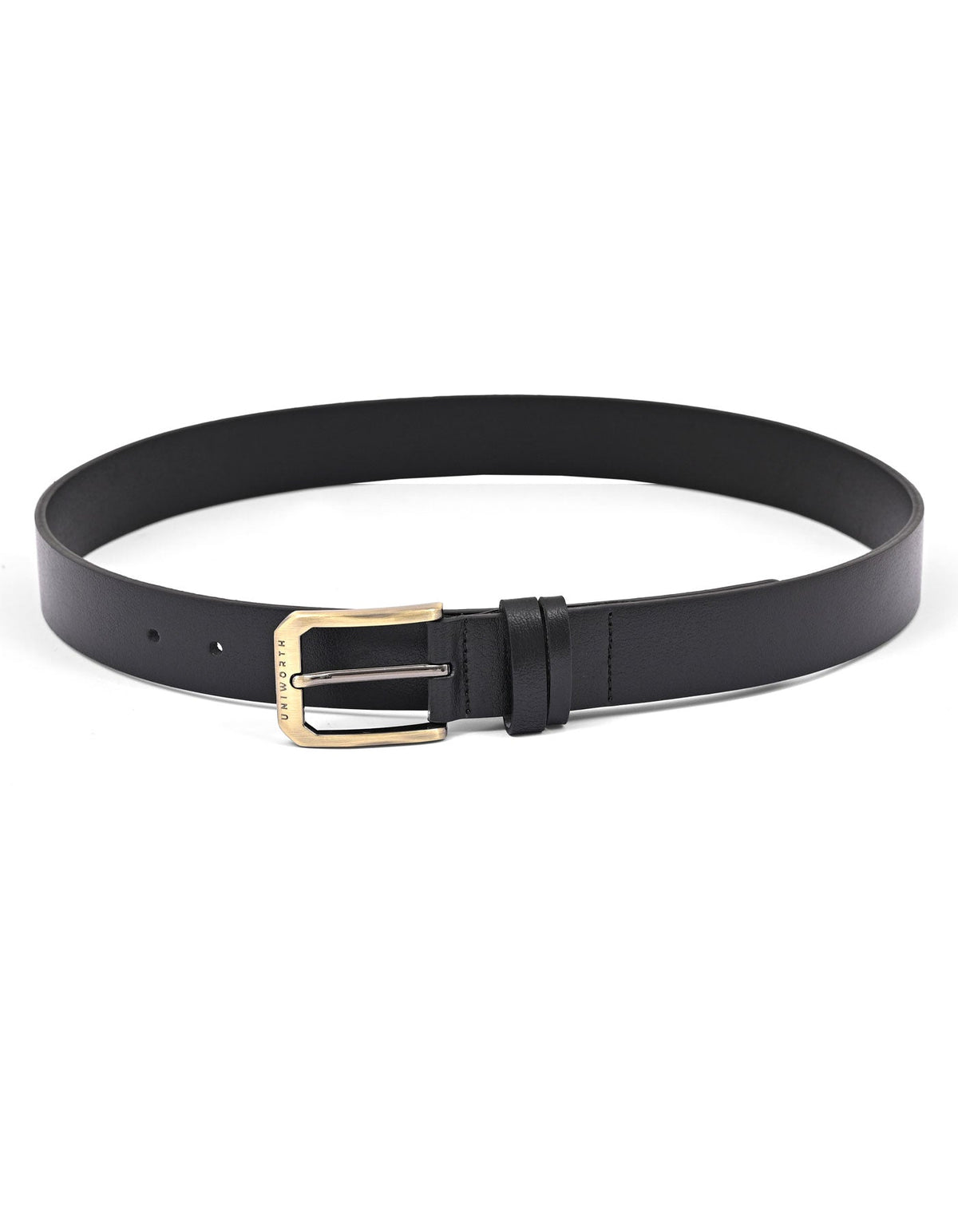 Black Plain 100% Leather Formal Belt