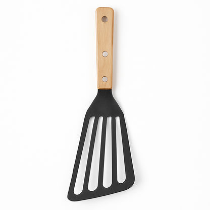 Stainless Steel Kitchen Spatula with Wooden Handle – Durable Cooking