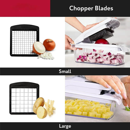 High Quality 16-in-1 Vegetable Cutter – Multifunctional Chopper & Slicer Set