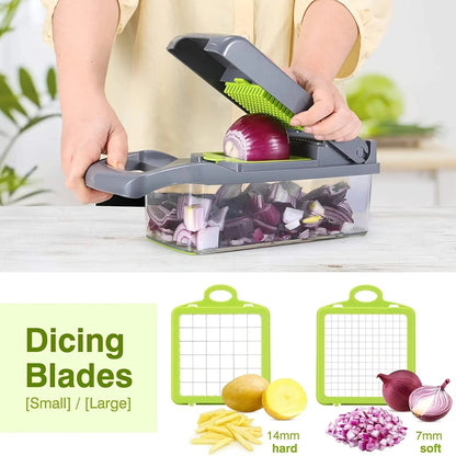 High Quality 16-in-1 Vegetable Cutter – Multifunctional Chopper & Slicer Set