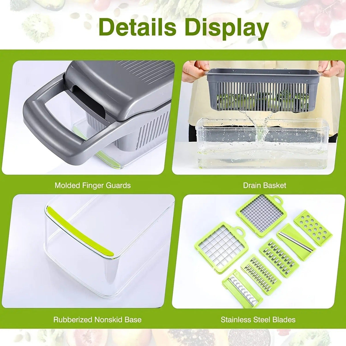 High Quality 16-in-1 Vegetable Cutter – Multifunctional Chopper & Slicer Set