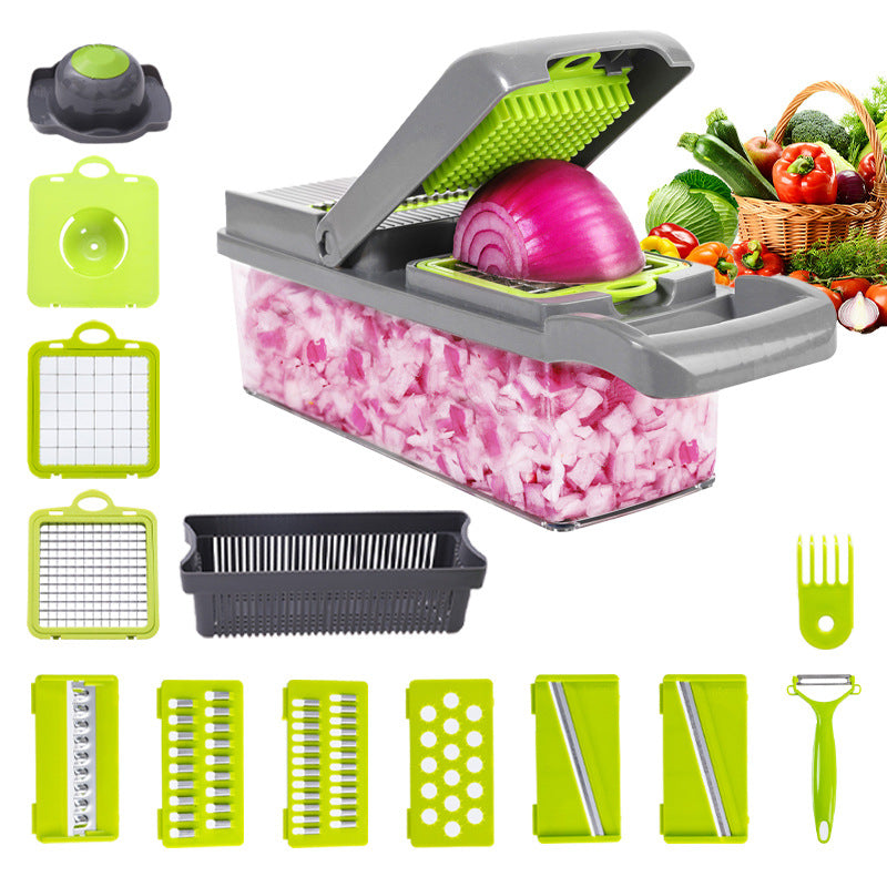 High Quality 16-in-1 Vegetable Cutter – Multifunctional Chopper & Slicer Set