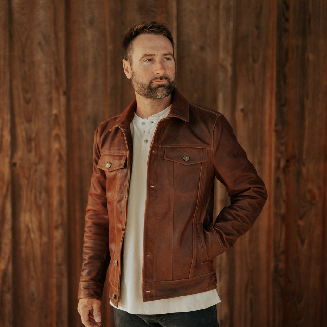 Driggs Leather Jacket | Cognac Brown