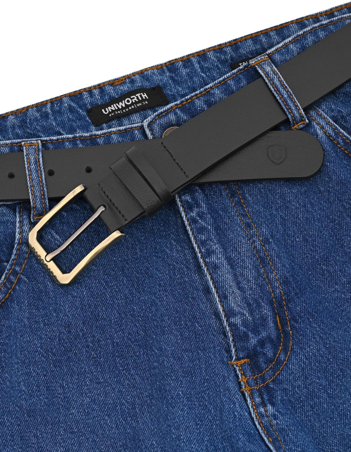 Black Plain 100% Leather Formal Belt