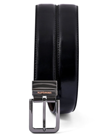 Black Plain Reversible Formal Belt