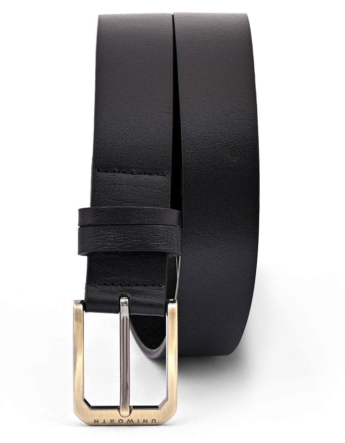 Black Plain 100% Leather Formal Belt