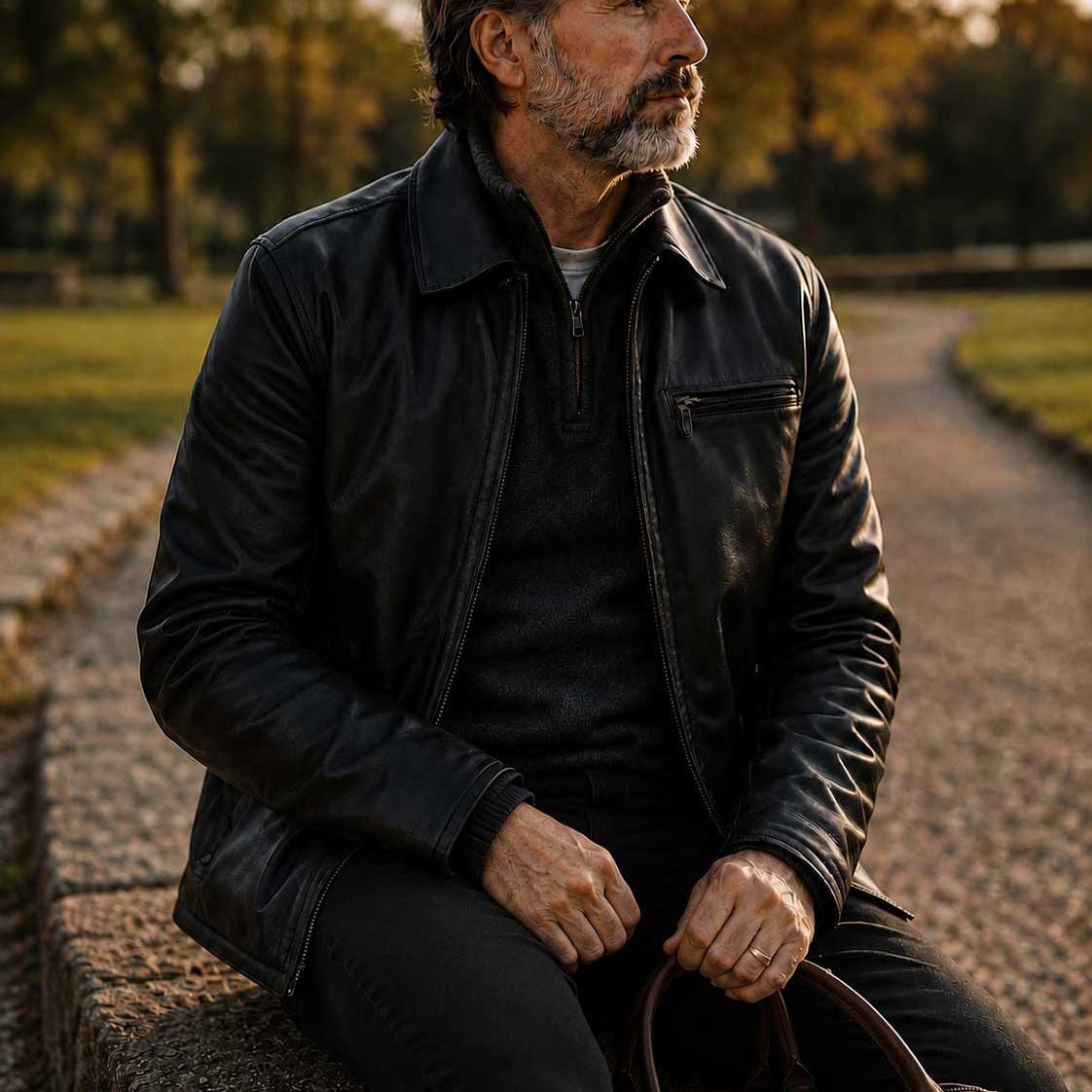 Glenwood Leather Driving Jacket | Vintage Black